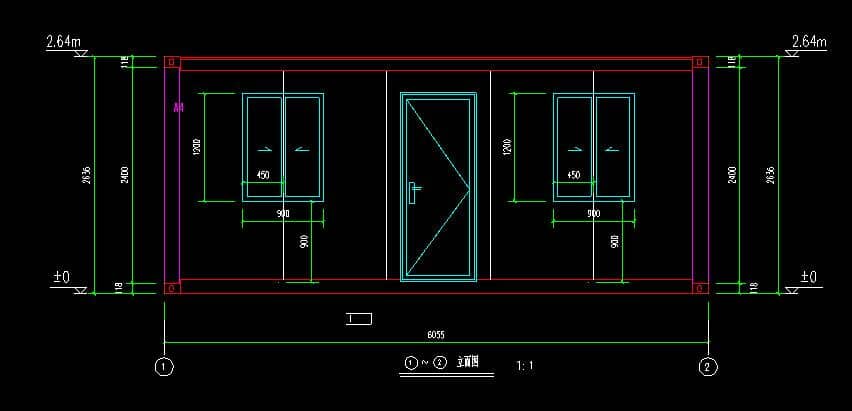 集裝箱房屋立面設(shè)計(jì)圖